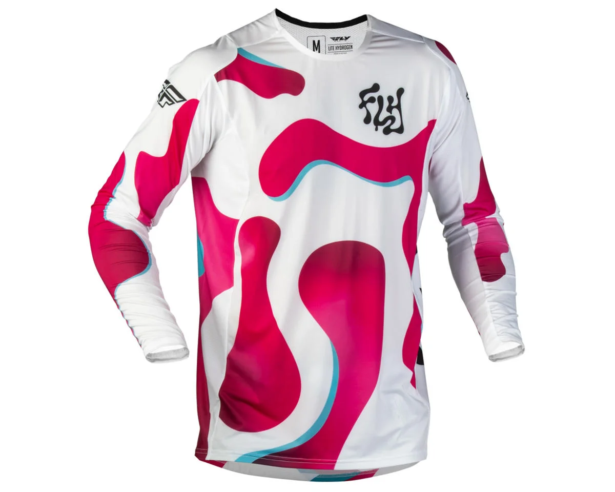 Fly Racing Lite Vibe Jersey (White/Pink/Blue) (S)